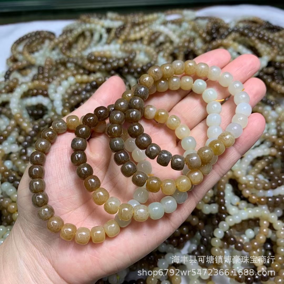 天然和田玉糖料老型珠手串