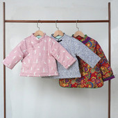 旗袍男女对襟斜襟上衣售完无补 棉衣复古中式 燕子手工断码 清仓冬款