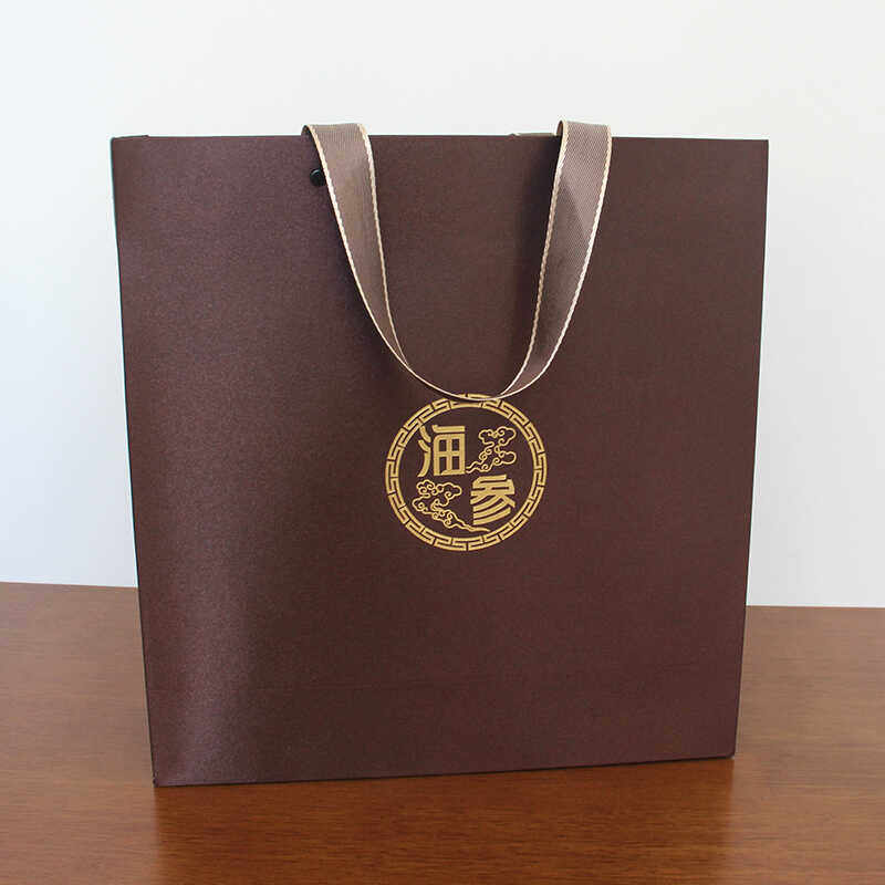 海参礼盒手提袋高档皮质手拎袋干海参包装袋礼品袋即食海参布袋子