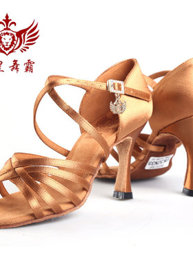 英皇舞霸拉丁舞鞋女成人专业国标舞蹈鞋软底中高跟艺考比赛跳舞鞋