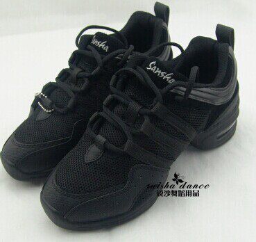 Sansha三沙舞蹈鞋健身运动软底女广场增高现代跳舞练功鞋专业新款