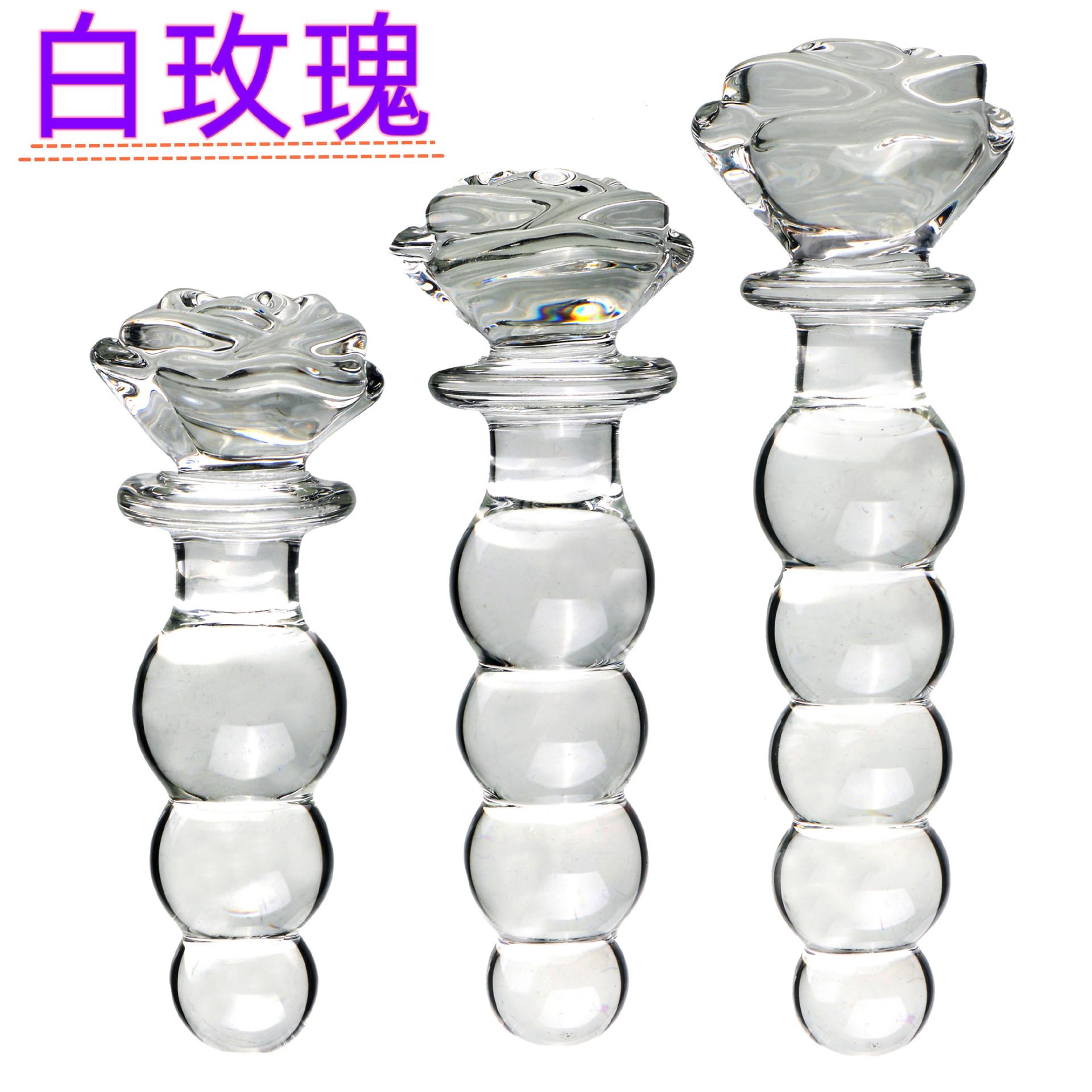玻璃搅拌棒透明玻璃拉珠玫瑰花解压耐高温背部穴位扩张按压器具小