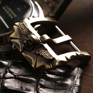 东魁出品敢死队古铜针扣子适用五十寻沛纳海皮带骷髅手表扣定制