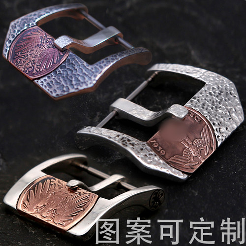 东魁出品沛鹰复古纯银手表扣定制