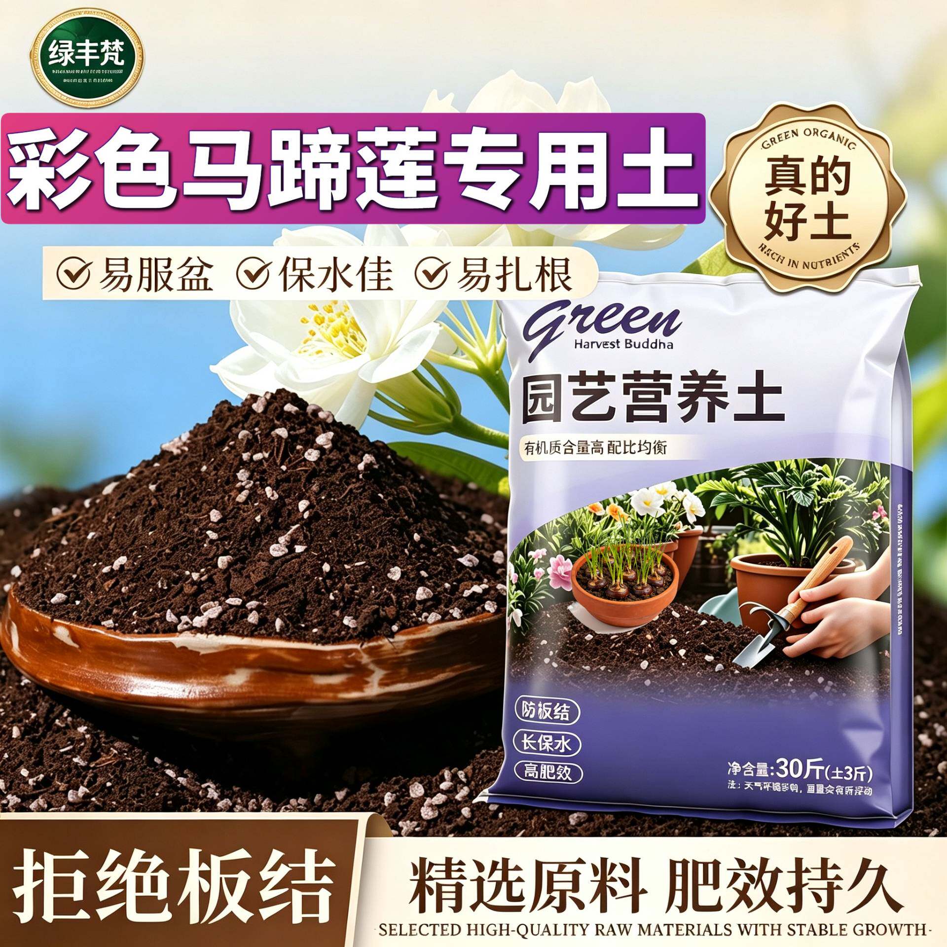 彩色马蹄莲专用轻质土防烂根盆景加深生根粉精选绿叶观花适用进口