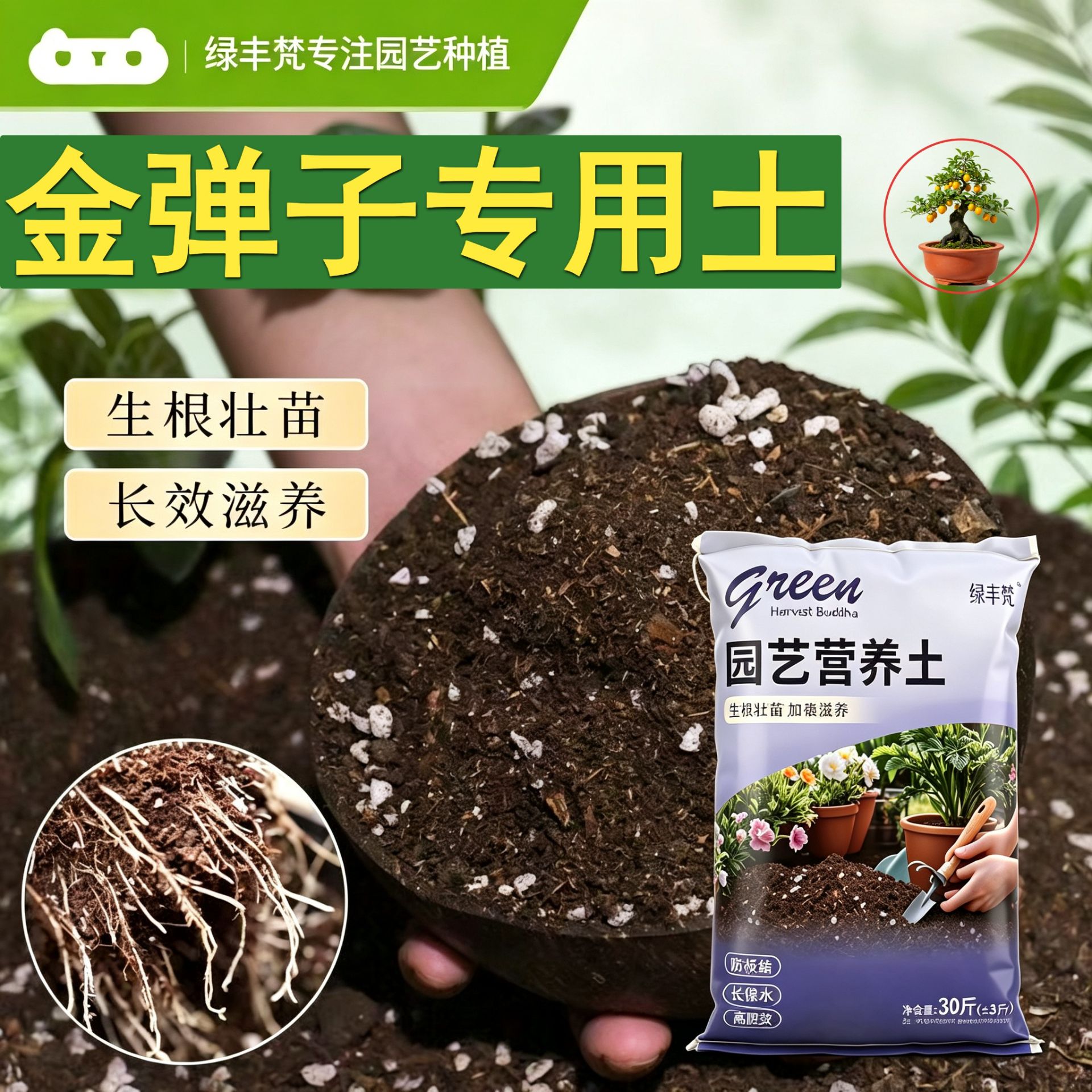 金弹子专用养花土不板结盆景包邮优质增色球根大包育苗盆景土扦插