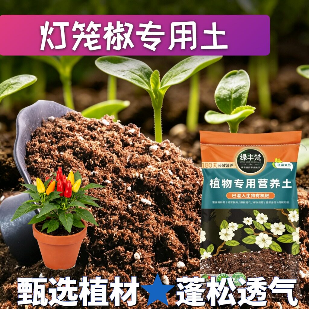 灯笼椒专用育苗土科学配比绿萝种植土有机留存水分实惠装球根土壤