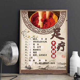 足疗十大好处海报背胶脚部护理养生广告挂画KT板制作打印设计打印