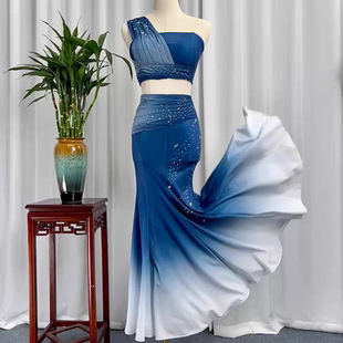 傣族舞蹈服装演出服女彩云之南民族孔雀舞剧目艺考裙套装儿童成人