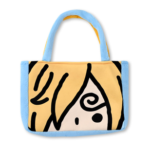 东映动画 航海王托特包 正版周边 海贼王毛绒托特包 路飞索隆山治