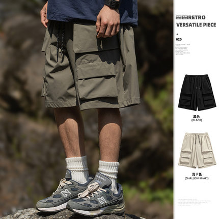 户外机能立体大口袋工装短裤夏季直筒宽松日系休闲五分裤子q