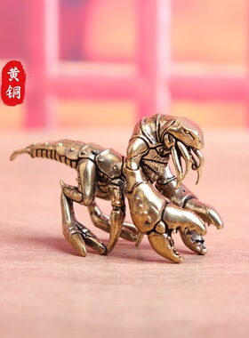 纯黄铜龙虾摆件居家办公桌面摆件保护环境战斗龙虾工艺品