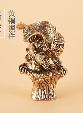 复古黄铜齐天大圣孙悟空香插客厅书房摆件桌面办公桌茶桌装饰品