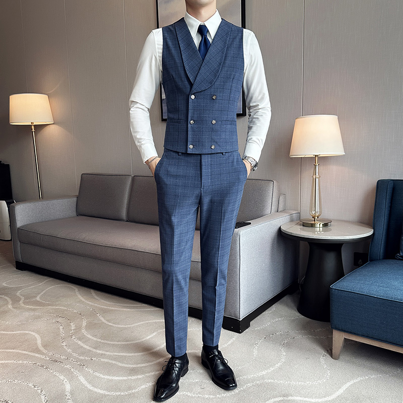 定制logo酒吧KTV台球厅桌球餐饮服务员工作服男西装马甲裤子套装