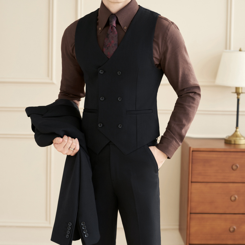 定制logo酒吧KTV台球厅桌球餐饮服务员工作服男西装马甲裤子套装