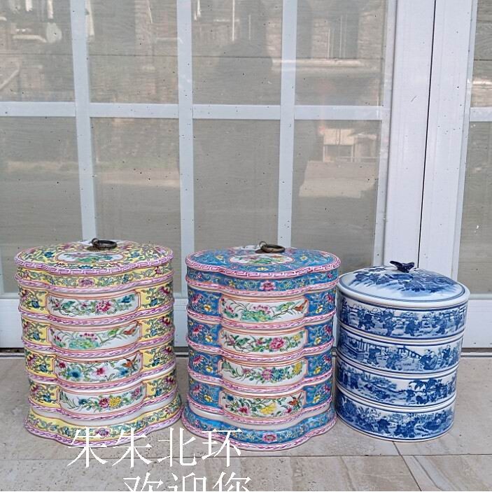 仿古手工陶瓷零食小吃盒水果盒客厅陶瓷干果收纳盒食糖果盒点心盘