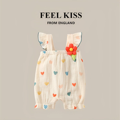 Детский комбинезон, летняя одежда для новорожденных, хлопковое боди для принцессы