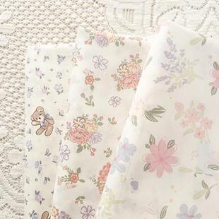 2.35米宽A类斜纹纯棉布料全棉田园碎花面料小清新床单被套手工布