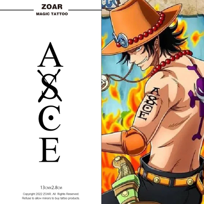 ASCE丨草本纹身贴图案男款海贼动漫防水持久逼真不掉色