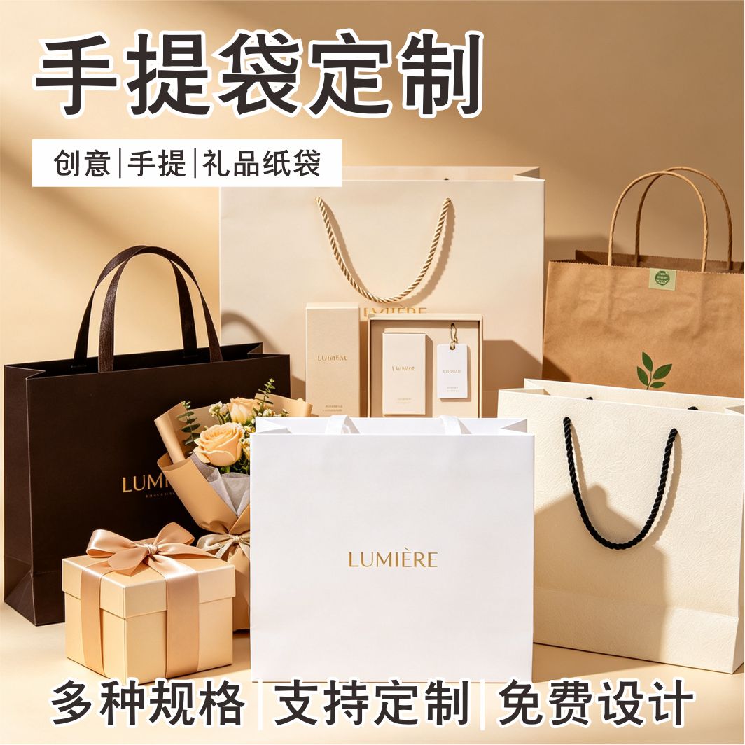 手提袋纸袋定做印刷牛皮纸袋包装礼品服装袋子企业logo高级订做