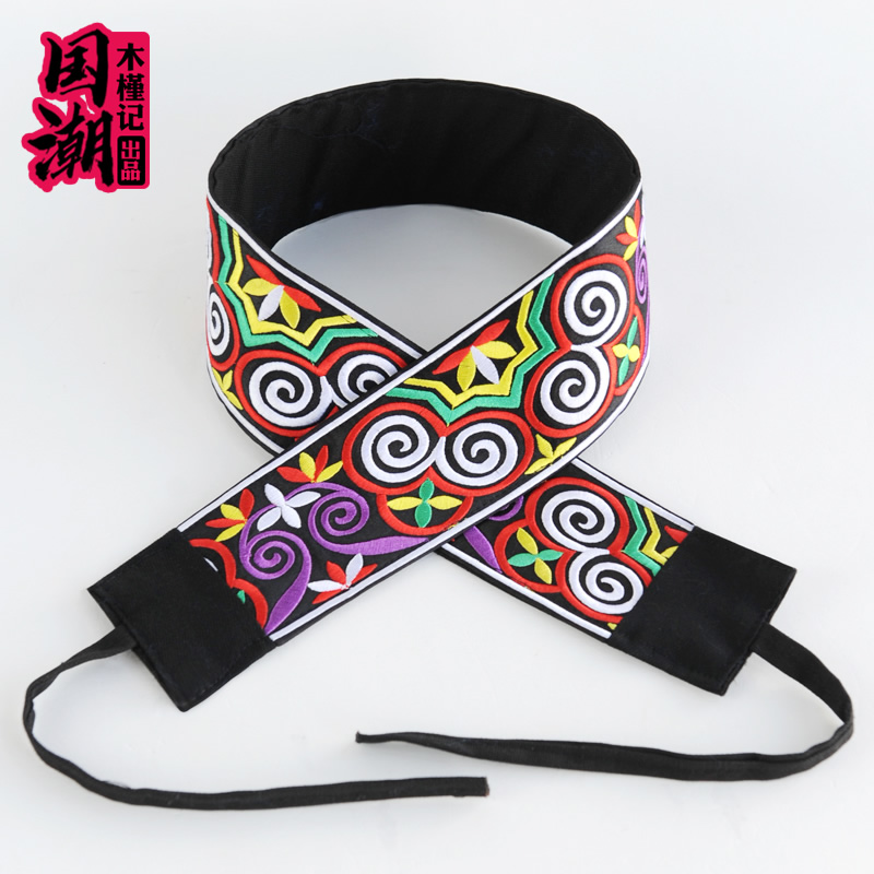 女刺绣花帆布系带固定民族风