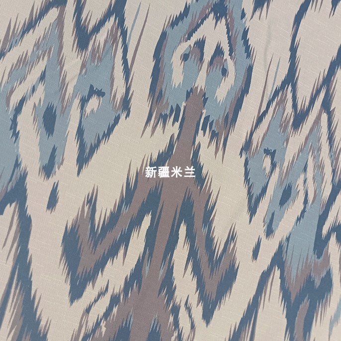 新疆民族风艾德莱斯亚麻面料无弹