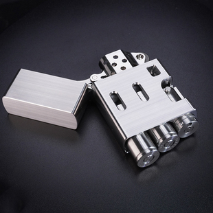 Meaz美芝枪式打火机不锈钢子弹壳煤油CNC精密高端送男友礼物礼品