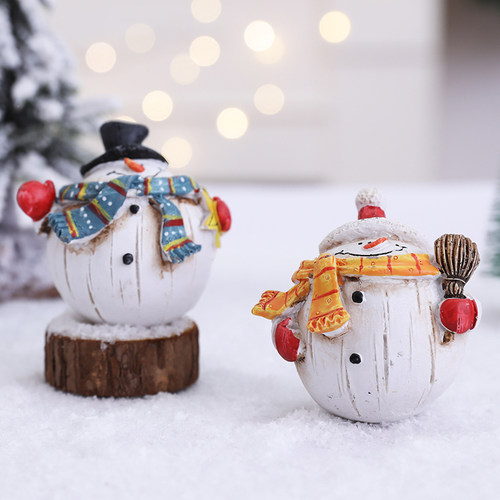 圣诞公仔创意雪人树脂气氛道具