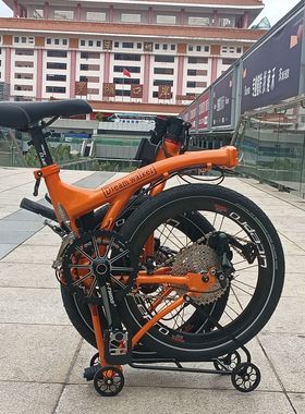 20寸国布铝合金油碟版橙黄系列双盘50/34世文175外胎4100套件42T