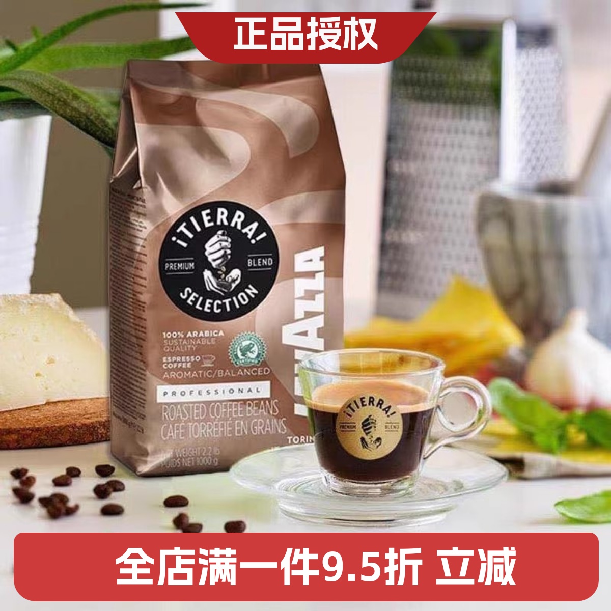 LAVAZZA 拉瓦萨 意大利原装进口 大地系列 中度烘焙 咖啡豆 1KG