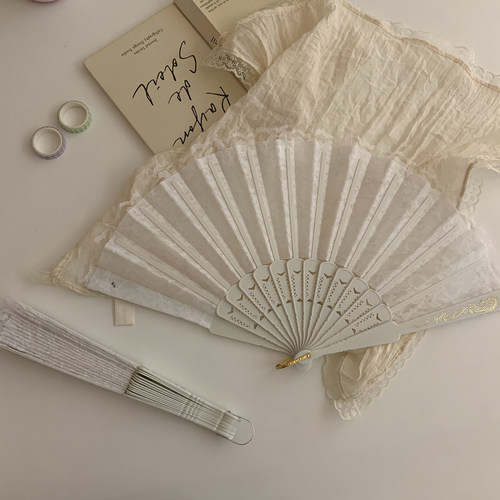 法式复古风蕾丝扇子清凉舞蹈扇