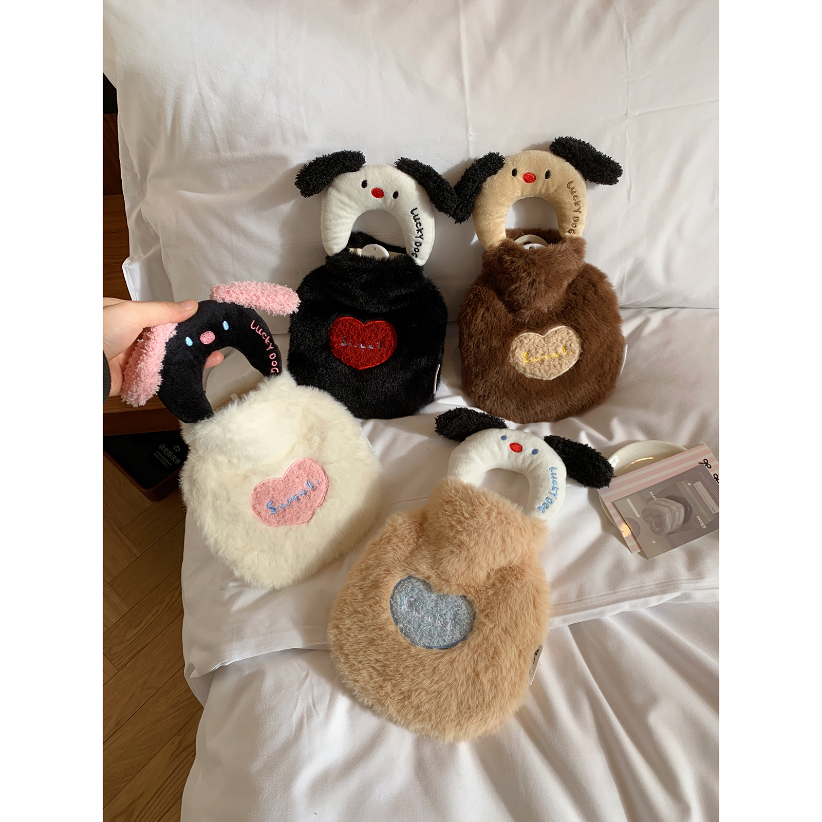 卡通毛绒热水袋手提暖水袋