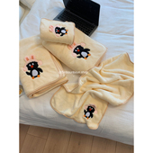 馨帮帮杂货铺原创 洗脸毛巾柔软企鹅裹巾吸水速干卡通可爱浴巾女