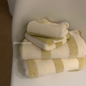 馨帮帮杂货铺家用洗澡毛巾成人裹巾大毛巾吸水速干撞色条纹浴巾女