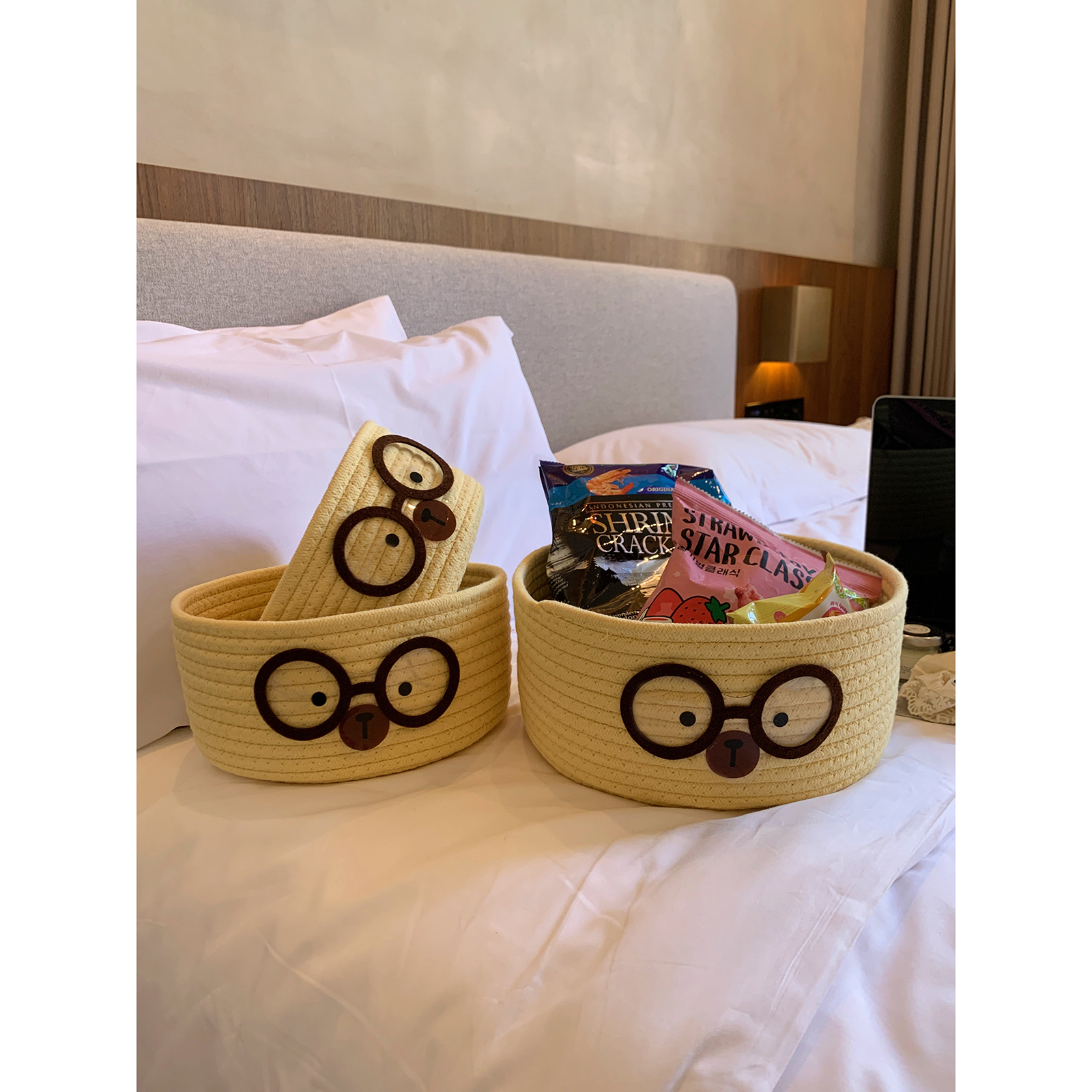 杂物零食整理筐卡通可爱收纳筐