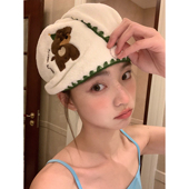 馨帮帮杂货铺原创 扭头小狗干发毛巾吸水速干包头巾卡通干发帽女