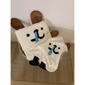 馨帮帮杂货铺原创 洗脸毛巾珊瑚绒裹巾吸水速干不掉毛卡通狗浴巾