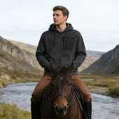 春秋马术俱乐部胖哥显瘦保暖透气休闲连帽针织抓绒200斤大码 外套