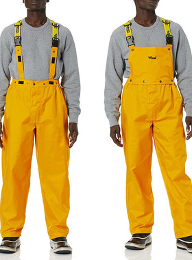 挪威420D尼龙海上工地渔夫防刺穿抗撕裂耐磨防水背带裤200斤大码