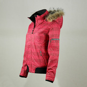 秋冬户外棉服全压胶夹棉冲锋衣保暖防风防水透气真毛领女滑雪夹克