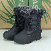 美国儿童雪乡漠河徒步加绒保暖防寒防水防滑耐磨冰雪公主雪地靴