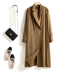 MASE2023年春秋新款 英伦复古风小个子高级感大衣 风衣外套女中长款