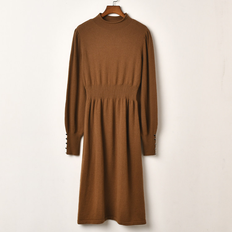 艾诺丝系列圆领收腰冬季冬装新款女装专柜排扣灯笼袖中长裙,女装/女士精品,连衣裙,淘宝优惠券,粉丝福利购,淘宝优惠卷