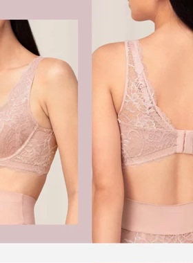 黛安芬内衣蕾丝性感聚拢高端侧收全罩杯薄款文胸16-8865