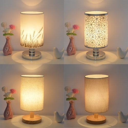 台灯卧室床头简约现代喂奶灯实木