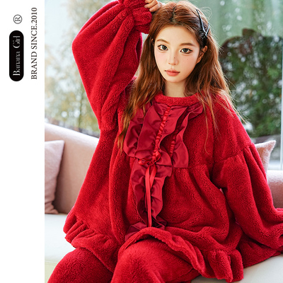 bananagirl冬季长袖加厚睡衣