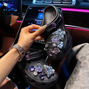 【紫色幻境】原创洞洞鞋花树脂防水鞋扣配饰装饰高级感适配crocs