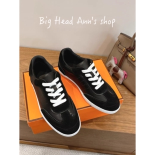 黑色板鞋 BHA 复古拼色德训鞋 男女百搭系带休闲运动鞋 潮流 时尚