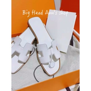 BHA 百搭防滑牛皮凉拖 真皮一字拖女外穿夏平跟方头牛皮拖鞋