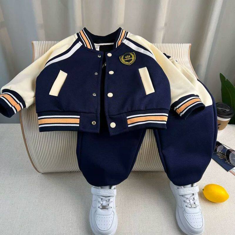 韩版时尚男宝宝春秋季棒球服外套运动装两件套1-2-3-4岁半男童装5